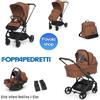 Foppapedretti Trio completo Tic Toc Tuscany Rekline (Passeggino Tic Toc + Navicella + Seggiolino Disk Infant Rekline +Adattatori + Coprigambe + Borsa)