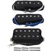 FLEOR Alnico 5 HSS Set Staggered Single-Boil+Humbucker Pickup fit FD ST Chitarra Elettrica, Collo+Centro + Ponte Pickup (14-15K), Nero