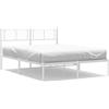 vidaXL Struttura letto con testiera in metallo bianco 135x190 cm