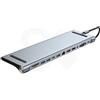 SOONTEC HUB USB-C 12 in 1 Docking Station Multiport-Doc 3x USB 2x HDMI Type-C PD + USB-C RJ45 High-Speed Ethernet VGA DC 3,5 Audio