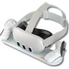 AOLION VORTEX VR Charging Dock per Meta Quest 3 - Stazione di ricarica doppia con LED - Carica Headset & Controller insieme - Include Batterie & Copri Batter