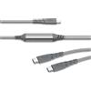 Force Power, cavo Duo USB-C a USB-C 100W 5A per ricarica e sincronizzazione rinforzata, grigio
