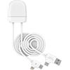 XOOPAR, cavo di ricarica e dati 4 in 1 USB A+C / USB C+Lightning Ice-Tag, bianco