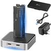 REAGLE Docking station per SSD M.2 NVMe SATA, adattatore USB 3.2 a doppio alloggiamento da 10 Gbps, custodia esterna per SSD 22110 e 2280, Plug and Play, compatibile con PC e laptop Reagle
