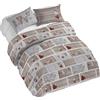 PENSIERI DELICATI Parure Copripiumino Matrimoniale 100% Cotone, Completo di Sacco 250x200cm e 2 Federe 52x82cm, Made in Italy, Copripiumino Lavabile In Lavatrice A 40°, Fantasia Shabby in Love Rosso