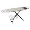 Relaxdays Asse da stiro Relaxdays per ferro a vapore, 110x33 cm, altezza regolabile, pieghevole, ripiano, a righe, grigio-bianco