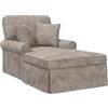 vidaXL Ares, Chaise Lounge con gonna e cuscino, 157 x 91 x 91 cm, per soggiorno, chaise lounge moderna, seduta elegante, design rettangolare, comoda sedia per la casa