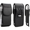 MDJYMYZ Custodia per cellulare in nylon con clip da cintura per iPhone 16 15 14 13 12 11 Pro Max 16 15 Plus, Samsung Galaxy S25 S24 S23 Ultra, porta carte d'identità in pelle PU custodia universale per uomini