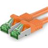 1aTTack.de Cat.7 Cavo di Rete 15m - arancione - 1 Pezzo - Ethernet LAN Cat.7 SFTP Spina RJ45 Cat6a 10 Gbit/s Compatibile con Cat5 Cat6 Cat6a Cat8 per Switch Router Modem Patchpanel