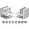 QUARKZMAN Morsetto in Vetro a 90 Gradi, 2pz per Supporto Mensola in Vetro in Lega di Alluminio 6-10mm, Doppio Supporto in Vetro per Armadio Credenza