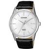 CITIZEN Orologio da uomo Citizen quarzo quadrante argento pelle nera BI5000-10A