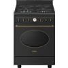 Smeg Cucina a Gas 4 Fuochi Forno Elettrico Ventilato Larghezza x Profondità 60x60 cm Classe A colore Nero - CO60GMAN2