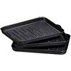 Relaxdays Gocciolatoi per Scarpe, Set 3 Vaschette in Plastica, per 3 Paia di Scarpe, Vassoio, HxLxP 3 x 35 x 27 cm, Nero