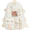 KENANLAN Grande Zaino Kawaii con Orso Carino Accessori Borsa Scuola Giapponese con Tasche Multiple per Ragazze Adolescenti, d, 30 x 40 x 11 cm
