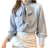 FRESQA Camicia Camicetta da Donna Top Casual da Lavoro Vintage Camicetta in Chiffon con Fiocco Camicie Eleganti da Donna Allentate
