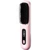 Générique Spazzola riscaldante per capelli corti, spazzola lisciante 3 livelli di riscaldamento e schermo LED e ricaricabile tramite USB, leggera e portatile, per lo styling dei capelli in viaggio e a casa
