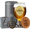 CROWNLY CRYSTAL® 2008 Regalo 18 Anni Ragazza | Bicchiere Birra Personalizzato Co