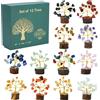 Crocon Set di 12 alberi della vita in cristallo per guarigione regalo donna 2-3" | Rega