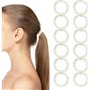 RRICHH 12 elastici per capelli in raso bianco, elastici per capelli in seta, per donne e ragazze, per tutti i tipi di capelli, sottili, spessi, ricci, senza danni, accessori per dormire