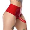 Latex Slip con Dildo Rosso