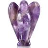 Cyrank Cristallo di guarigione dell'angelo custode, figurine tascabili dell'angelo della pace con figurine di angelo custode in cristallo di quarzo trasparente per la decorazione (Ametista)