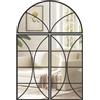 HOMCOM Specchio da parete ad arco 80 x 120 cm, set di 3 pezzi, specchio decorativo a forma di finestra, vetro temperato infrangibile, cornice in metallo, per soggiorno, camera da letto, corridoio