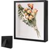 VIQIHEOE Cornice portafoto 3D, Frame D'arte da Riempire 21 x 30 cm, con Lastra Acrilica Trasparente, Cornice per Oggetti Fai da Te Profonda di 3cm, per Foto Bouquet di Nozze e Decorazioni, Nero