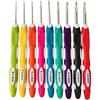 Ericotry Set di 9 uncinetti ergonomici ergonomici per uncinetto, con impugnatura morbida, ferri da lavoro per lavori a maglia, per mani artritiche da B a J, 2,0 mm a 6,0 mm