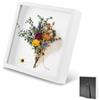 OUTALIZ Cornice portafoto 3D, Cornice Profonda da Riempire 21 x 30 cm, con Lastra Acrilica Trasparente, Cornice per Oggetti 3D Più Profonda di 3 cm, per Regalo di Nozze, Bianco