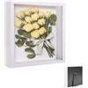 ARCPNRT Cornice Portafoto 3D, Cornice DIY in Legno Profonda da Riempire 20 x 25 cm, con Lastra Acrilica Trasparente, 3D Quadrata Frames Deeper 3cm, per Bouquet di Nozze, Medaglie(Bianco)