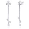QUKE Orecchini pendenti da donna con cristalli di zirconia cubica, a clip, non forati, 6.5 cm, Zirconia cubica, Zirconie sintetico