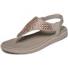 Skechers Meditation Luxe, Sandali Bassi da Donna, con Cappuccio, Decorati con Geo, Color Talpa, Taglia 40