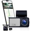 AUTOSKY Dual Dashcam 4K con GPS e WLAN, fotocamera frontale 4K Ultra HD, fotocamera posteriore 1080P, grandangolo 140°, sensore G, registrazione loop e time-lapse, visione notturna, rilevamento del
