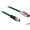 DeLOCK - Cavo di rete - 8 pin M12-X (M) a RJ-45 (M) - 3,0 m - SF/UTP - CAT 5e - Blu acqua (85427)
