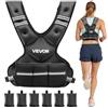 VEVOR Giubbotto Zavorrato con Pesi per Allenamento, Gilet Zavorrato con 6 Sacchetti Peso Regolabile 9,07-14,5 kg Allenamento Fisico Resistenza Fitness con Strisce Riflettenti, Forza, Corsa, Jogging