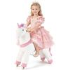 VEVOR Unicorno Cavalcabile per Bambini, Cavallo Giocattolo Cavalcabile con Ruote, Senza Batterie, Anello Anti-Ribaltamento, Sedile Rialzato, Maniglie e Pedali, Carico Massimo 80kg, Per Bambini 6+ Anni