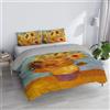 Italian Bed Linen Parure Copripiumino Matrimoniale "Sogni d'Autore" 100% cotone, Made in Italy, 250×200 cm con Doppia Patella 50 cm + 2 Federe 50×80 cm con Patella Interna, Stampa Digitale - SD49