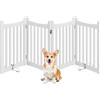 Yaheetech Cancelletto per Cani Estensibile e Pieghevole di Sicurezza da Interno in Legno 4 Pannelli 201,5 × 60,5 cm Recinto Barriera con Piedi Antiscivoli Scale Porta Bianco