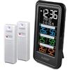 La Crosse Technology - WS6813 Stazione di temperatura con 2 sensori termo/hygro e schermo colorato- Nero