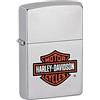 Zippo H-D-Bar & Shield Color, Accendino Antivento, Ricaricabile a Benzina Unisex Adulto, Cromo, Regular 5.7 x 3.7 x 1.2 cm