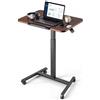 VEVOR Scrivania Regolabile in Altezza Postazione Sit-Stand Mobile, con Piano Inclinabile, 650 x 480 mm, 4 Ruote Piroettanti di Cui 2 Bloccabili, Portata 15 kg, Facile da Montare, per Casa e Ufficio