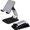 THQAE 1 Pcs Supporto Telefono Scrivania Pieghevole, Base Metallica, Altezza & Angolazione Regolabile, Porta Cellulare per iPhone 17/16/15/14/13/12 Pro Max, Samsung e Altri Smartphone（Nero）