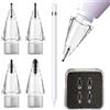 Fofvccv 4 Pezzi Punta per Apple Pencil, Punte di Ricambio Punte Altamente Sensibili con Custodia Inclusa Punte di Ricambio per Apple Pencil 1a/2a Gen e USB-C Bianco