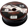 SeKi Cavo per altoparlanti rotondo, 2 x 0,75 mm², nero, bobina da 100 m, CCA, cavo di installazione PA, cavo audio