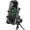 JBPIHZT Supporto Telefono Moto Bici Antifurto Carica Rapida Wireless 15W Specchietto Supporto Manubrio