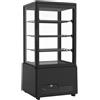 Ristoattrezzature Modello: 122950023533365,Frigo vetrina bibite pasticceria refrigerata 4 lati in vetro nera 69 lt 0 +12 °C 45,6x41x96,9h cm