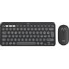 Logitech Mouse senza fili ottico e Mini Tastiera Logitech Pebble 2 Combo Grafite [920-012221]