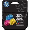 Hp Cartuccia d'inchiostro Hp B7RT8AE No.302XL-304XL 100 pagine Ciano-Magenta-Giallo [B7RT8AE#30A]