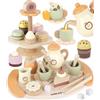Airlab Set Tazzine Gioco per Servizio da tè, Accessori Cucina Giocattolo Legno per Bambini Bambina, Set Cibo Finto Giocattolo per Cucina Bambini, Regalo Compleanno Pasqua Halloween Natale Bambino 3+