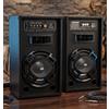 WEB COPPIA CASSE AMPLIFICATE BLUETOOTH KARAOKE ATTIVI WOOFER 10" 26 Cm CON USB - LED